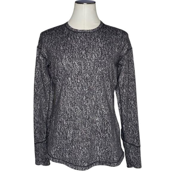 Lululemon Outrun Long Sleeve Suited Print White Black - Picture 2 of 12